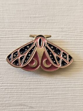 Enamel Moth Pin 4 For $20 in Pink and Black